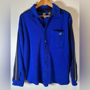 GAP Pro Fleece Blue Button Up Sweater Mens Size L Cozy Winter Vintage 90s Y2K